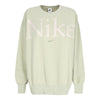 Nike Felpa Girocollo Donna W Sportswear Phoenix Fleece Oversized Logo Crewneck Olive Aura/lt Orewood Brn/oil Green da donna