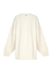 Nike Felpa Girocollo Donna W Sportswear Swoosh Big Logo Crewneck Coconut Milk/black da donna