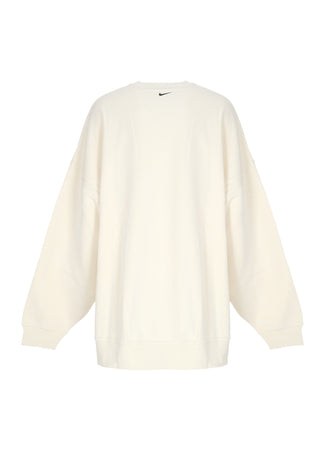 Nike Felpa Girocollo Donna W Sportswear Swoosh Big Logo Crewneck Coconut Milk/black da donna