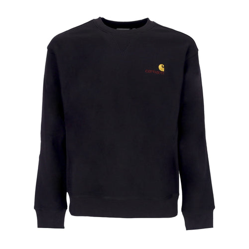 CARHARTT WIP Felpa Girocollo Uomo American Script Sweat Black da uomo