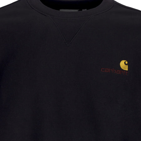 CARHARTT WIP Felpa Girocollo Uomo American Script Sweat Black da uomo