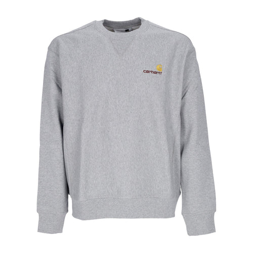 CARHARTT WIP Felpa Girocollo Uomo American Script Sweat Grey Heather da uomo