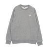Nike Felpa Girocollo Uomo Club Crew Bb Dk Grey Heather/white da uomo
