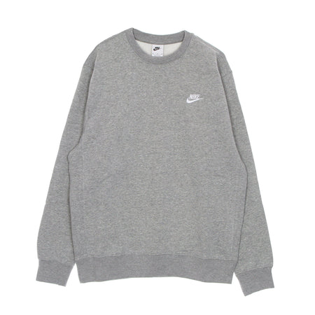 Nike Felpa Girocollo Uomo Club Crew Bb Dk Grey Heather/white da uomo