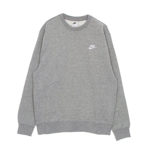 Nike Felpa Girocollo Uomo Club Crew Bb Dk Grey Heather/white da uomo