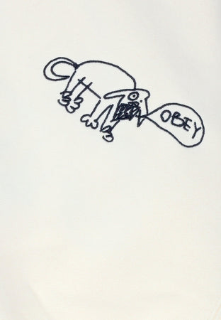 OBEY Felpa Girocollo Uomo Dog Doodle Crew Fleece Unbleached da uomo