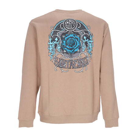 SANTA CRUZ Felpa Girocollo Uomo Dressen Rose One Crewneck Taupe da uomo