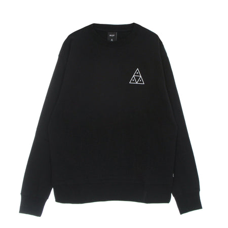 HUF Felpa Girocollo Uomo Essentials Tt Crew Black da uomo