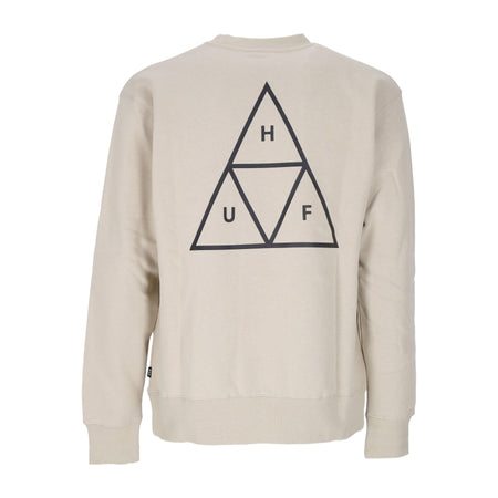 HUF Felpa Girocollo Uomo Essentials Tt Crew Sand da uomo