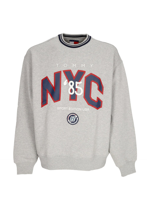 Tommy Hilfiger Felpa Girocollo Uomo Game Day Nyc Crew Lt Grey Heather da uomo