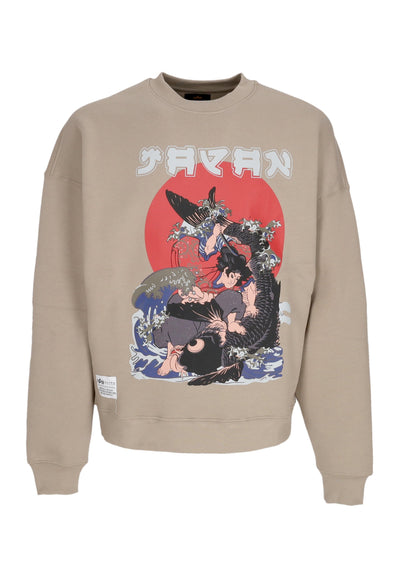 ALPHA INDUSTRIES Felpa Girocollo Uomo Japan Warrior Crewneck Vintage Sand da uomo