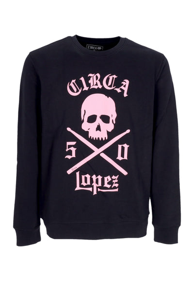 C1RCA Felpa Girocollo Uomo Lopez 50 Crewneck Black/canyon Pink da uomo