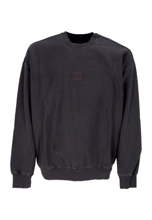 HUF Felpa Girocollo Uomo Mason Crewneck Fleece Washed Black da uomo