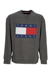 Tommy Hilfiger Felpa Girocollo Uomo Melange Flag Crew Ext New Charcoal Melange da uomo