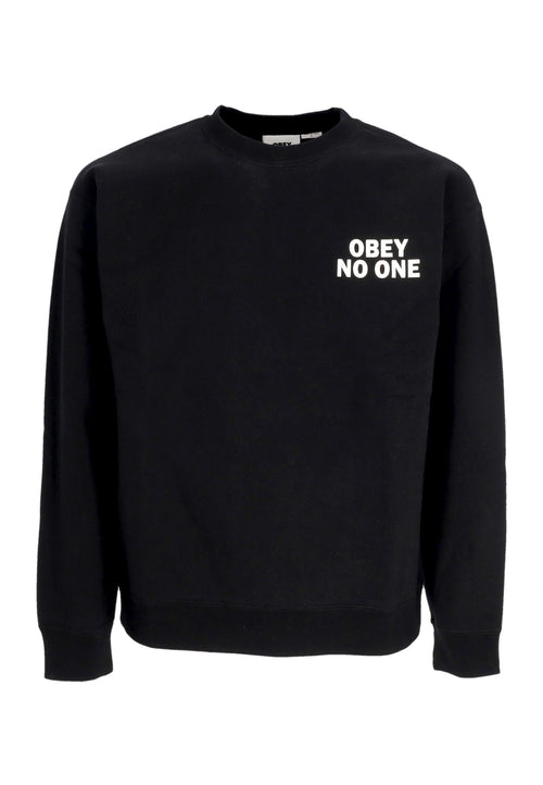 OBEY Felpa Girocollo Uomo No One Fleece Black da uomo