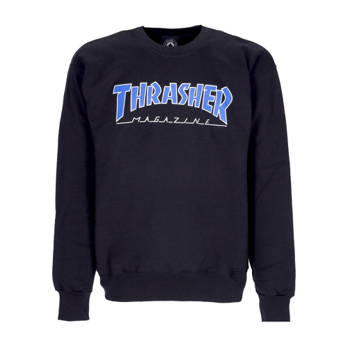 THRASHER Felpa Girocollo Uomo Outlined Crewneck Black/blue da uomo