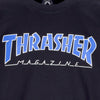 THRASHER Felpa Girocollo Uomo Outlined Crewneck Black/blue da uomo