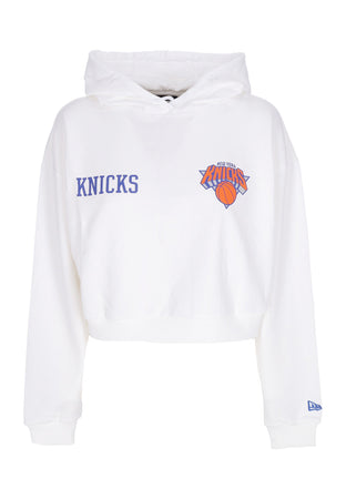 NEW ERA Felpa Leggera Cappuccio Corta Donna Nba Team Logo Crop Hoodie Neykni White/blue da donna