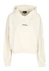 DISCLAIMER Felpa Leggera Cappuccio Corta Donna W Logo Crop Hoodie Milk/st. Black da donna