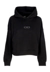 PROPAGANDA Felpa Leggera Cappuccio Corta Donna W Logo Embroidery Crop Top Hoodie Black da donna
