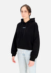 PROPAGANDA Felpa Leggera Cappuccio Corta Donna W Ribs Crop Top Hoodie Black da donna