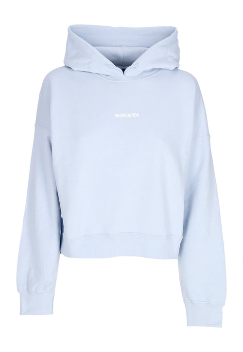 PROPAGANDA Felpa Leggera Cappuccio Corta Donna W Ribs Crop Top Hoodie Sky da donna