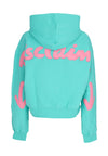 DISCLAIMER Felpa Leggera Cappuccio Donna W Logo Crop Hoodie Mint da donna