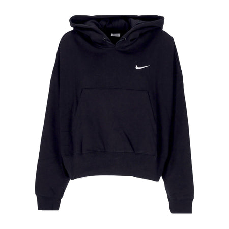 Nike Felpa Leggera Cappuccio Donna W Sportswear Jersey Oversized Pullover Hoodie Black/white da donna