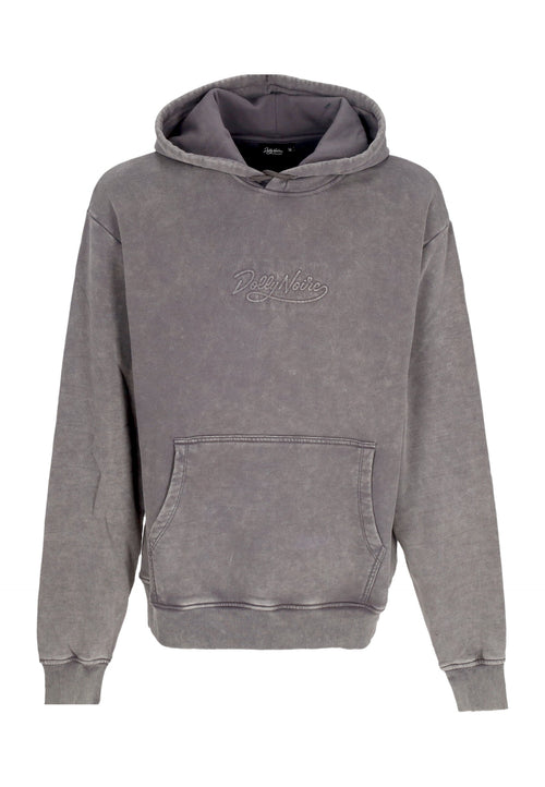 DOLLY NOIRE Felpa Leggera Cappuccio Uomo Acid Wash Hoodie Grey da uomo