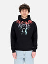 PHOBIA Felpa Leggera Cappuccio Uomo Bicolor Lightning Print Hoodie Black da uomo