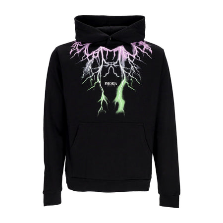 PHOBIA Felpa Leggera Cappuccio Uomo Bicolor Lightning Print Hoodie Black da uomo