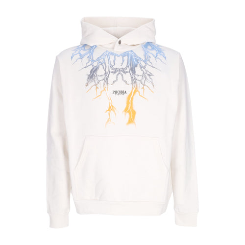 PHOBIA Felpa Leggera Cappuccio Uomo Bicolor Lightning Print Hoodie White da uomo