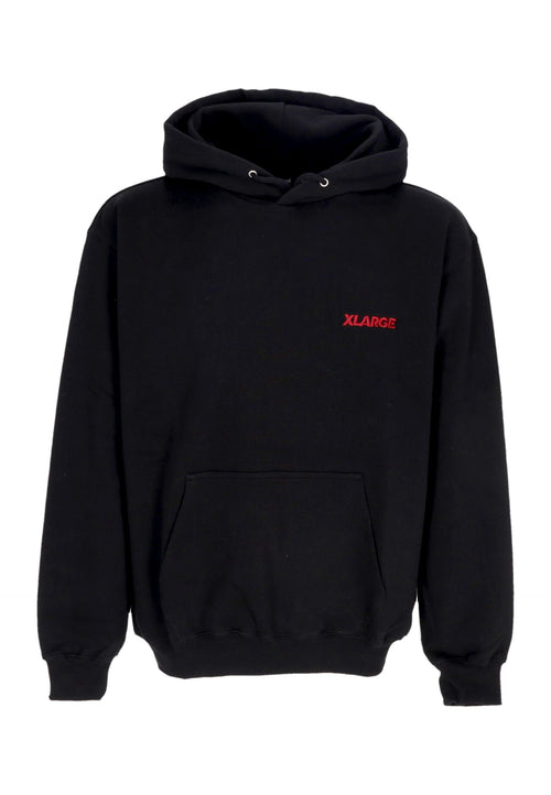 XLARGE Felpa Leggera Cappuccio Uomo Chenille Slanted Og Pullover Hooded Black da uomo
