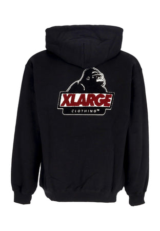 XLARGE Felpa Leggera Cappuccio Uomo Chenille Slanted Og Pullover Hooded Black da uomo