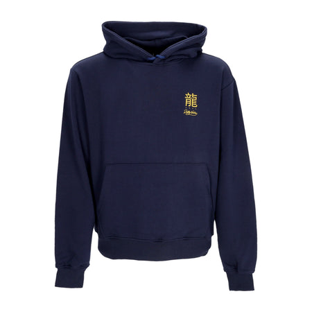 DOLLY NOIRE Felpa Leggera Cappuccio Uomo Chinese Dragon Hoodie Navy da uomo