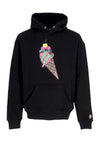 ICE CREAM Felpa Leggera Cappuccio Uomo Cone Man Popover Hoodie Black da uomo