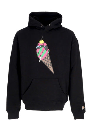 ICE CREAM Felpa Leggera Cappuccio Uomo Cone Man Popover Hoodie Black da uomo