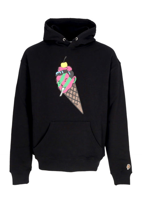 ICE CREAM Felpa Leggera Cappuccio Uomo Cone Man Popover Hoodie Black da uomo