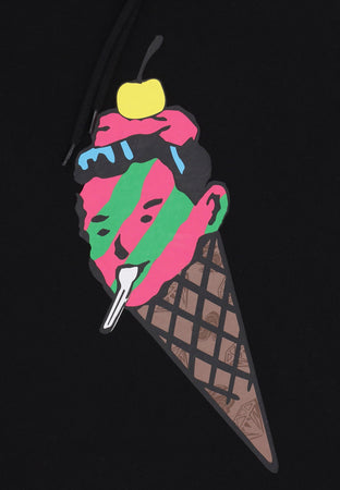 ICE CREAM Felpa Leggera Cappuccio Uomo Cone Man Popover Hoodie Black da uomo