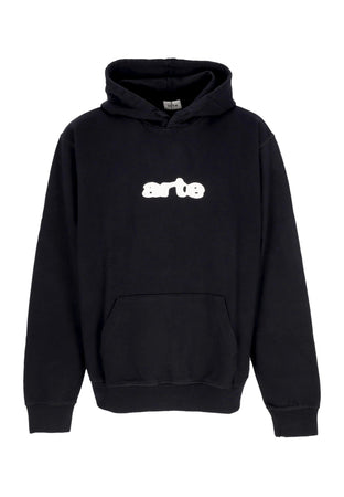 ARTE Felpa Leggera Cappuccio Uomo Embroidery Logo Hoodie Black da uomo