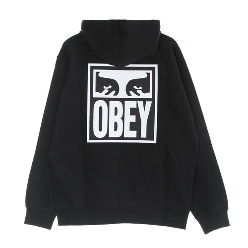OBEY Felpa Leggera Cappuccio Uomo Eyes Icon 2 Premium French Terry Hooded Po Black da uomo