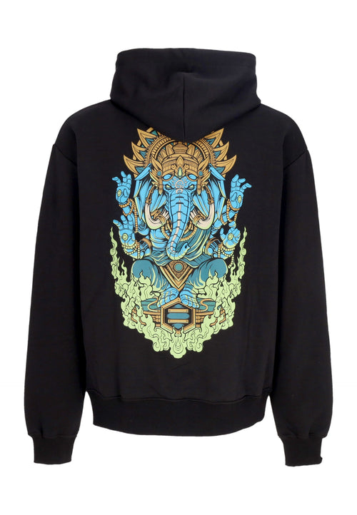 DOLLY NOIRE Felpa Leggera Cappuccio Uomo Ganesha Hoodie Black da uomo