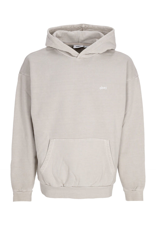 OBEY Felpa Leggera Cappuccio Uomo Lowercase Pigment Hoodie Fleece Pigment Abbey Stone da uomo