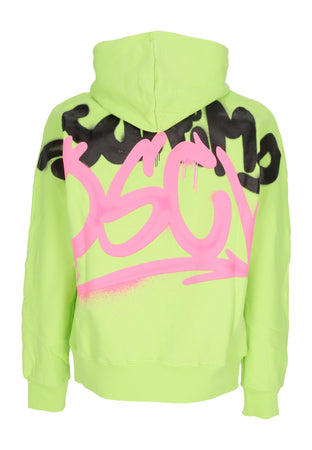 DISCLAIMER Felpa Leggera Cappuccio Uomo Mini Logo Hoodie Lime da uomo