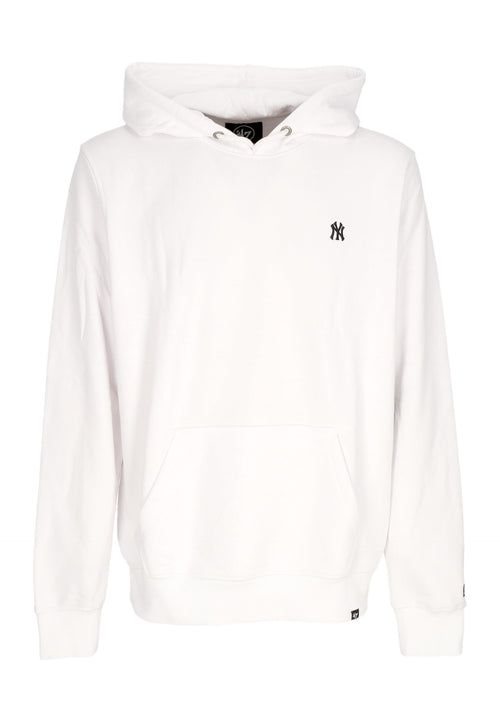 47 BRAND Felpa Leggera Cappuccio Uomo Mlb Base Runner Emb Helix Hoodie Neyyan White Wash da uomo