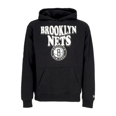 NEW ERA Felpa Leggera Cappuccio Uomo Nba Script Oversize Hoodie Bronet Black/white da uomo
