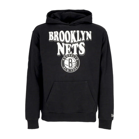 NEW ERA Felpa Leggera Cappuccio Uomo Nba Script Oversize Hoodie Bronet Black/white da uomo