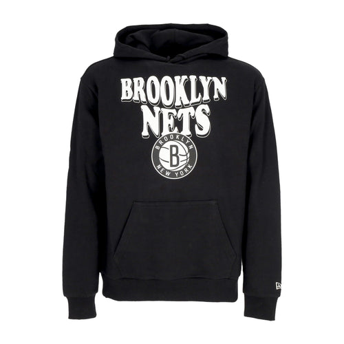 NEW ERA Felpa Leggera Cappuccio Uomo Nba Script Oversize Hoodie Bronet Black/white da uomo