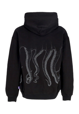 OCTOPUS Felpa Leggera Cappuccio Uomo Outline Logo Hoodie Black da uomo