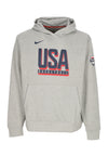Nike Felpa Leggera Cappuccio Uomo Practice Fleece Basketball Hoodie Team Usa Dk Grey Heather/obsidian da uomo